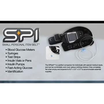 SPIbelt Diabetic Running Belt for Adults, Adjustable Waist, No Bounce, Expandable and Discreet Insulin Pump Pocket, No Logo Band, Black with Black Zipper