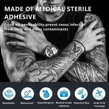 KeyEntre Tattoo Aftercare Bandage 6" x 1 Yard - Second Skin Bandage for Faster Tattoo Healing Recovery and Skin Care Protection - Tattoo Skin Waterproof Bandage - Transparent Film Waterproof