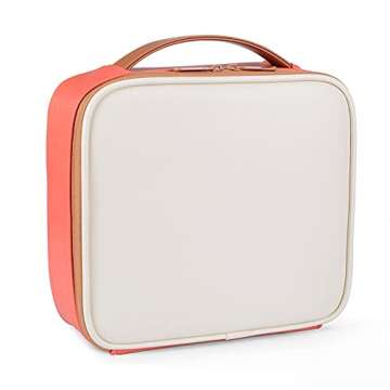 Stagiant PU Leather Travel Makeup Case Cosmetic Bag (Coral)