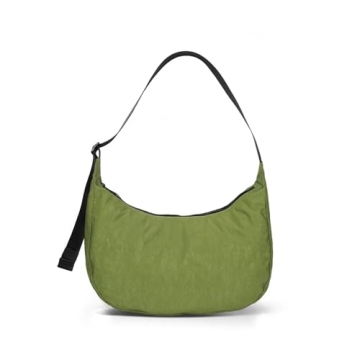 Medium Nylon Crescent Bag - Casual Shoulder Crossbody with Adjustable Strap & Dual Interior Pockets