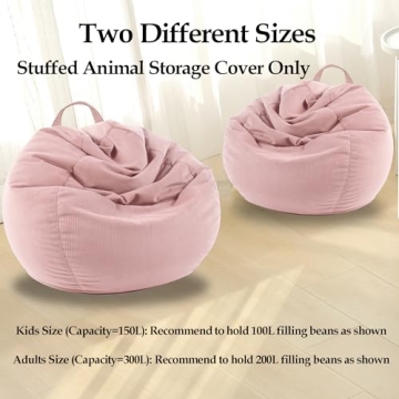 LPMOERA Stuffed Animal Storage Bean Bag Cover for All