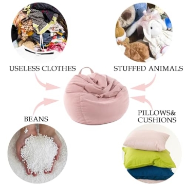 LPMOERA Stuffed Animal Storage Bean Bag Cover for All