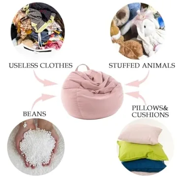 LPMOERA Stuffed Animal Storage Bean Bag Cover for All