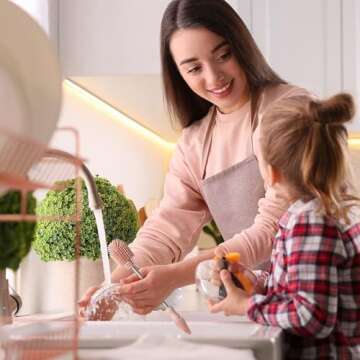 Haakaa Silicone Cleaning Brush - Baby Bottle Scrubber Brush for Breast Pump,Nipple,Breast Milk Storage Bag - Food Grade Silicone Bristles - Portable -1 Count - Pink