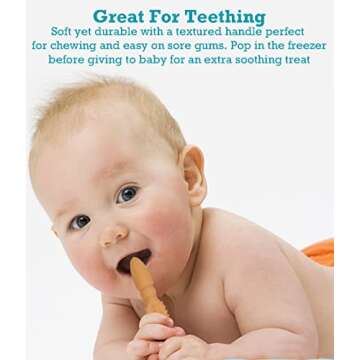 YMCF Baby's First Spoon Set - Safe Silicone Toddler Utensil 4-Pack