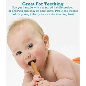 YMCF Baby's First Spoon Set - Safe Silicone Toddler Utensil 4-Pack