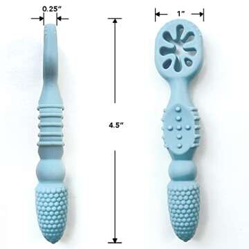 YMCF Baby's First Spoon Set - Safe Silicone Toddler Utensil 4-Pack