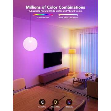 Govee Smart Light Bulbs 1200 Lumens, Color Changing Light Bulbs RGBWW Dimmable, Works with Alexa & Google Assistant, Color Lights Bulb, 12W 85W Equivalent A19 LED Bulbs for Bedroom Living Room, 2 Pack