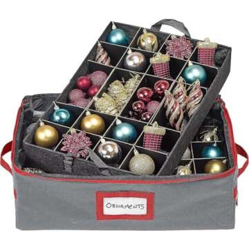 HOLDN’ STORAGE Christmas Ornament Storage Box - 48 Capacity