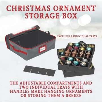 HOLDN’ STORAGE Christmas Ornament Storage Box - 48 Capacity