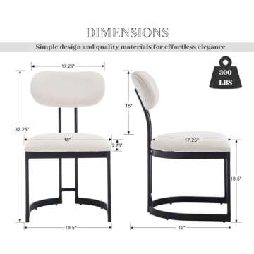 CIMOTA White Upholstered Dining Chairs Set of 4