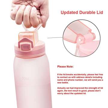 Teentumn 30oz Water Bottle with Time Markers and Filter, BPA Free Large Durable Portable Plastic Bottle for school (Pack of 1)