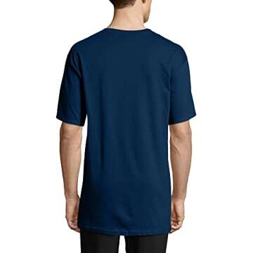 Hanes Men's Beefy-T Navy T-Shirts - Pack of 2 Small
