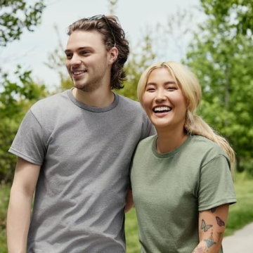 Hanes Men's Beefy-T Navy T-Shirts - Pack of 2 Small