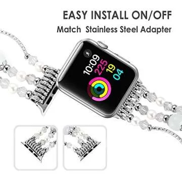 Elegant Simpeak Beaded Band for Apple Watch - Women’s Accessory