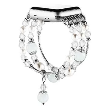 Elegant Simpeak Beaded Band for Apple Watch - Women’s Accessory