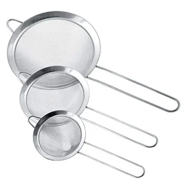 Set of 3 Premium Quality Fine Mesh Strainers for Kitchens