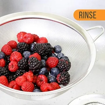 Set of 3 Premium Quality Fine Mesh Strainers for Kitchens