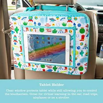 J.L. Childress Disney Baby 3-in-1 Travel Tray & iPad Tablet Holder - Car Seat Lap Tray for Toddlers, Kids - Use on Airplanes, Road Trips, Lap Desk - Tablet Holder and Carry Bag - Toy Story