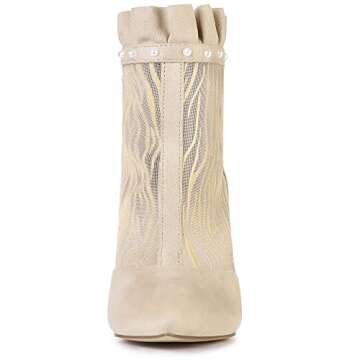 Allegra K Women's Mesh Ruffle Ankle Boots for Stylish Feet