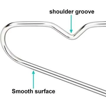 Heavy-Duty Metal Hangers 50 Pack - Space-Saving Design