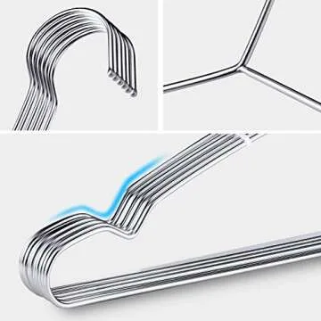 Heavy-Duty Metal Hangers 50 Pack - Space-Saving Design