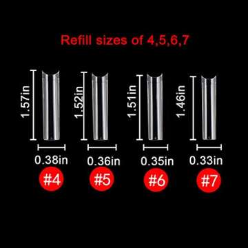 XXL No C Curve Nail Tips - 600Pcs Clear Acrylic Set