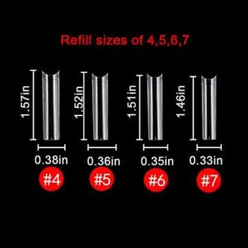 XXL No C Curve Nail Tips - 600Pcs Clear Acrylic Set