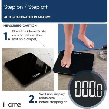 iHome Digital Scale High Precision 400 lbs LED Display