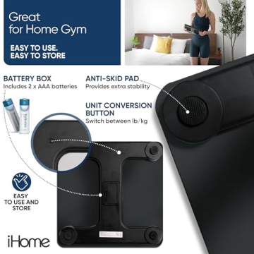 iHome Digital Scale High Precision 400 lbs LED Display