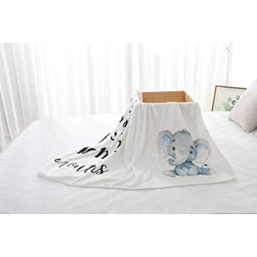 Baby Monthly Milestone Blanket - Soft Plush Elephant Decor
