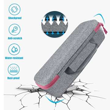 ProCase Hard Travel Case Compatible for Revlon One-Step Hair Dryer/Volumizer/Styler, EVA Carrying Case with Velvet Bag Cover for Hot Tools, OMOteam, Bed Head Air Brush Blow Dryer -Grey