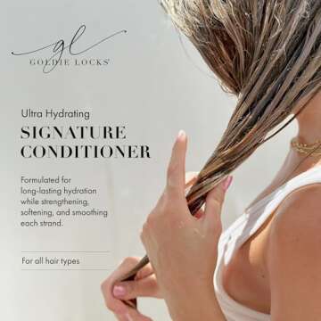 Goldie Locks Ultra Hydrating Signature Conditioner, Safe for Hair Extensions, Color Treated Hair, Mo...