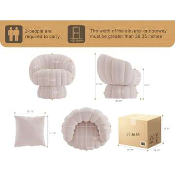 Mistpople Mid Century Modern 360 Degree Barrel Swivel Accent Sofa Chair,Fluffy Velvet Fabric Lounge ...