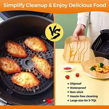 Air Fryer Paper Liners Disposable for Easy Cleanup