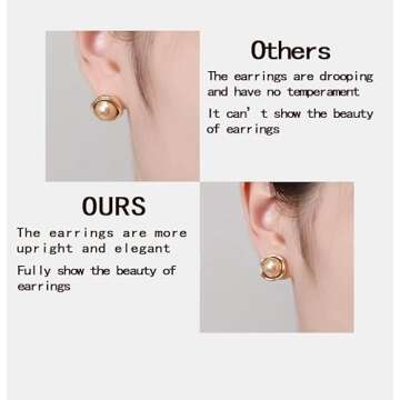 Earring Backs,18K Gold Silicone Earring Backs for Studs/Droopy Ears,Locking Secure Earring Backs for Heavy Earring,No-Irritate Hypoallergenice Soft Clear Earring Backs for Adults