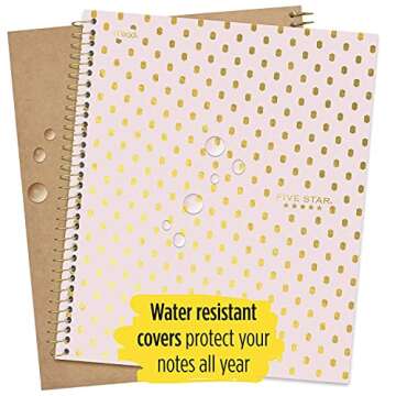 Five Star Spiral Notebooks 1 Subject Durable Designs 4 Pack