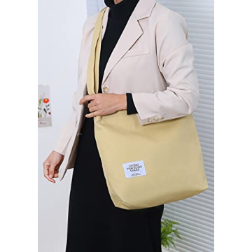 Covelin Women's Retro Large Canvas Shoulder Bag for Daily Use