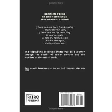 Complete Poems by Emily Dickinson: HARDCOVER Timeless Poetry Book that Explores Nature, Love, and Li...