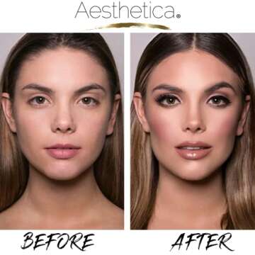 Aesthetica Cosmetics Contour and Highlighting Powder Foundation Palette - Easy Instructions Included