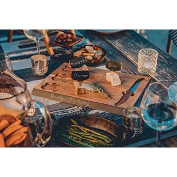 PICNIC TIME NCAA Texas A&M Aggies Delio Cheese Board and Knife Set - Charcuterie Board Set - Acacia Wood Cutting Board with Cheese Knife and Markers