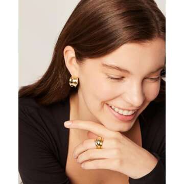 PAVOI Chic Lightweight Chunky Hoop Earrings for Women