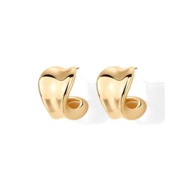 PAVOI Chic Lightweight Chunky Hoop Earrings for Women