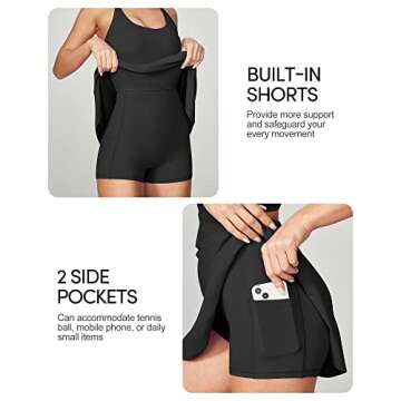 IUGA Womens Tennis Dress with Built in Shorts & Bra Athletic Dress for Women Cut Out Twisted Golf Workout Dress with Pockets