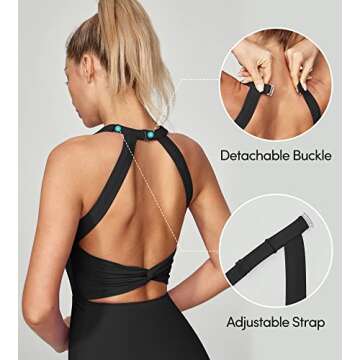 IUGA Womens Tennis Dress with Built in Shorts & Bra Athletic Dress for Women Cut Out Twisted Golf Workout Dress with Pockets