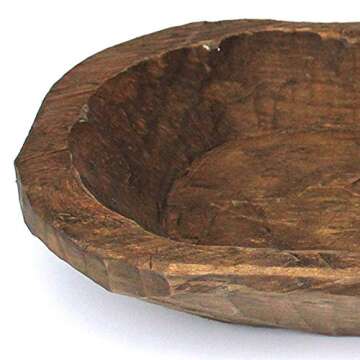 Unique Southern With Grace Thick Wooden Bread Bowl