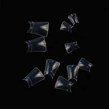 enForten 500 pcs Clear Crystal Duck Feet Style Duck Nail Tips Wide French False Nail Tips Acrylic Nail