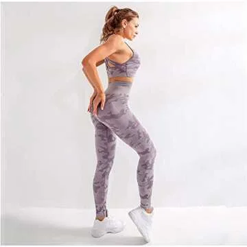 BIGFIRSE Womens Yoga Outfits 2 Piece Set High Waist Leggings and Sports Bra Fitness Workout Gym Clot...