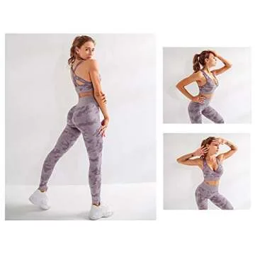 BIGFIRSE Womens Yoga Outfits High Waist Leggings Set