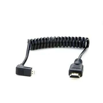 Flexible Atomos Right-Angle HDMI Coiled Cable for Efficient Use